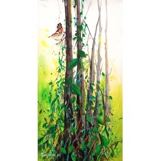 Zohaib Rind, 12 x 24 Inch, Acrylic on Canvas, Calligraphy Painting, AC-ZR-358
